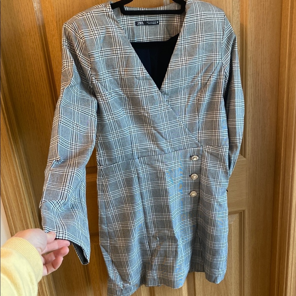 Zara Gray Plaid Women's Dress